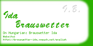 ida brauswetter business card